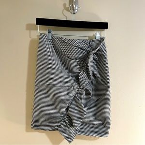 A.L.C. Jupiter Houndstooth Ruffled Mini Skirt Women's Size 0 XS